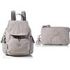 Kipling City Pack Mini, Backpacks Donna, Grigio, 14x27x29 cm+Pouches/Cases Donna, Grigio, 4x14.5x9.5 cm