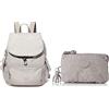 Kipling City Pack S Backpacks Donna, Grigio, 19x27x33.5 cm + Creativity S, Pouches/Cases Donna, Grigio, Taglia Unica