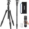 NEEWER Monopiede Treppiede Fotocamera in Fibra Carbonio, 65 DSLR Video Tripod da Viaggio Leggero, Testa Sfera a 360°, Piastra QR Antiscivolo, Asse Centrale Invertito, Gambe Reversibili, Max 6kg,TP39