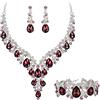 Clearine Donna matrimonio sposa austriaco cristallo Teardrop fiore cluster collana orecchini e bracciale set di gioielli per ballo