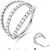 BodyBonita Triplo/Doppio Piercing Naso Anello - 316L Acciaio Chirurgico Septum Piercing Clicker 16G/18G/20G Cz Conch Jewellery Cartilagine Nostril Orecchino Helix Rook Trago Oro/Nero/Argento/Oro Rosa