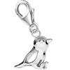 Goldene Hufeisen Ciondolo per bracciale in vero argento 925, per bambine e ragazze, Argento sterling, zirconia cubica,