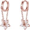 Reffeer Orecchini a cerchio in argento Sterling 925 con catena a forma di fiore, per donne e adolescenti, 26mm, Argento sterling, Zirconia cubica
