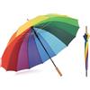 FUN FAN LINE - Ombrello Grande XXL Antivento | Ombrello da Pioggia Manuale e Resistente con Manico in Legno | Ideale Uomo e Donna (Blu)