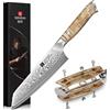 XINZUO 14,8cm Coltello da Cuoco Kiritsuke Acciaio Damasco-Nucleo in Acciaio 10Cr15CoMoV Coltello da Chef da Cucina Forgiato a Mano Lame Affilate-Manico in Legno di Sicomoro Figurato
