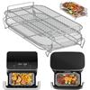 FTUREERA Accessori friggitrice ad aria calda compatibile con Ninja AF500EU, griglia per friggitrice ad aria calda COSORI Dual Blaze Twinfry 10 l, griglia impilabile per patatine fritte e ali di pollo