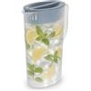 HEMOTON Caraffa per acqua in plastica da 2 l, con coperchio e manico, infrangibile, per frigorifero, caraffa trasparente per succo di limonata, latte, tè freddo e bevande fredde