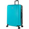 ITACA Valigia Grande Rigida Viaggio Rigide, Trolley Grande con 4 RuoteDoppie Girevoli, Materiale ABS Valigia Rigida Grande Resistente e Leggero Tiber, Turquesa-Antracita, L