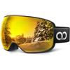 Lamicall Maschera da Sci Uomo, Occhiali da Sci OTG - [Ultra HD Lenti Sferiche & Anti Nebbia Brevettato] Occhiali Snowboard, UV400 Protezione, Maschera Snowboard Donna Visione Più Ampia