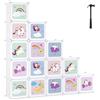 SONGMICS Armadio Cameretta, Guardaroba Modulare a 16 Cubi con Ante, Libreria Bambini, Scaffale Porta Giochi in Plastica, Mobile Porta Giocattoli, Scarpiera, 123 x 31 x 123 cm, Bianco LPC906W01