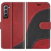 BoxTii Cover per Galaxy S22, Custodia in PU Pelle Portafoglio per Samsung Galaxy S22, Magnetica Cover a Libro con Slot per Schede, Rosso