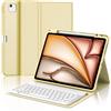 IVEOPPE Tastiera iPad Air 13 M4 2026/M3 2025/M2 2024, Cover Tastiera Italiano QWERTY Magnetico Staccabile Bluetooth con Portapenna per iPad pro 12.9 3-6 Gen 2022/2021/2020/2018, Giallo Chiaro