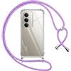 Pnakqil Cover per Xiaomi Redmi 15 5G con Cordino, Trasparente Custodia con Laccio Tracolla Cellulare Girocollo Collana Protettiva per Xiaomi Redmi 15 5G 6.9 Pollic, Viola 01
