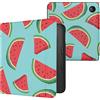 kwmobile Custodia eReader Compatibile con Kobo Libra 2 Cover - eBook Reader Flip Case - rosso/verde/nero - Fette di Cocomero