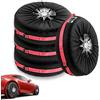 Junrvivy 4 coperture per pneumatici da 19-21 pollici, impermeabili, per pneumatici da 80 cm di diametro, per trasportare e riporre sacchi per pneumatici, antipolvere e riutilizzabili, colore: rosso
