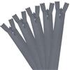 SUBTAVIK Set 5 cerniere invisibili, 40 cm/16 pollici zip in nylon per cucito, cuscini, gonne, pantaloni, vestiti e borse (Grigio chiaro)