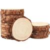 Kurtzy Dischi di legno grezzo naturale (20 pezzi) - Fetta di legno diametro 10-11 cm spessore 10 mm, tondo in legno non finito rustico con corteccia per il tempo libero creativo, decorazione, Natale e