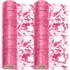 Swpeet 2 runner da tavola con paillettes rosa glitterate, 28 x 274 cm, rotoli decorativi a rete sottile metallizzata, runner da tavola rosa, paillettes glitterate a rete sottile, centrotavola