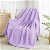 Exclusivo Mezcla Coperta in Pile Extra Large Morbida e Calda per Divano e Letto, Trama Gaufré, Soffice e Leggera, 130x170 CM, Viola Chiaro