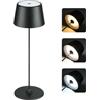 MU LIN Lampada Lampada da Tavolo Ricaricabile e Senza Fili con Controllo Touch, Utilizzabile anche come Lampada da Esterni, Dimmer, 2200-3000 K, Altezza 35 cm, Colore Nero per ristorante e Casa