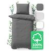 JACOBSON Set di Biancheria da Letto 135 x 200 cm, 100% Cotone, Copripiumino + 1 Federa 80 x 80 cm, Percalle Con Chiusura Lampo (Antracite, 2 Pezzi)