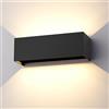 Klighten lampade da parete 30W Esterno/Interno Moderno, lampada da esterno Bianco Caldo 3000K Applique da Parete, IP65 Impermeabile, Angolo del Fascio Regolabile Applique(Nero)