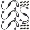 HUAZIZ 4 Pezzi 30cm Cavi Splitter a 4 Pin da 1 a 2 Femmina LED RGB, Kit di Connettori Per Strisce LED con 12 Pezzi Connettori Maschio a 4 Pin per Strisce LED RGB 5050 3528(Nero)