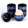 VHUTOU Set di 6 Porta Uova Porcellana, portauovo in Ceramica blu e nero di Alta qualità, portauovo alla coque per, Porta Uovo Elegante Idea Regalo per Compleanno, Pasqua, Natale, Famiglia, Amici e Bam