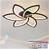ZAITINZ Plafoniera Soffitto con Base RGB,70x70 CM,Lampadario Camera da Letto Moderno,50W 3000LM Dimmerabile con Telecomando,3000-6000K,Plafoniera LED Soffitto per Soggiorno,Ristorante,Sala Giochi
