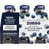 Zuegg Succo di Frutta Nettare di Mirtillo Nero Selvatico in Bottiglia di Vetro (125Ml), Linea Benessere - Fonte di Vitamina C, Frutta 40% Minimo (1 confezione da 6x125Ml)
