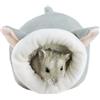 Andiker Cuccia per criceti, mini casetta per criceti, morbida e calda, carina e antiscivolo, per piccoli animali, biancheria da letto per mini ricci, criceti nani e piccoli animali domestici (grigio)