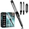 REVAMP Multistyler Revolve 3-in-1 - Arricciacapelli Automatico Rotante con Spazzola 38mm, Cono 32mm e 19mm - Per Onde Morbide, Ricci Elastici, Volume Facile, Styling Versatile