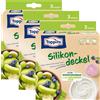 Toppits Set di 3 coperchi in silicone, estensibili, ermetici, riutilizzabili, trasparenti, per alimenti, Ø 5, 8, 11 cm