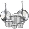 Fackelmann ELO 9510450 - Set di 2 padelle da forno 28 e 32 cm e 4 pentole, 12, 14, 20 e 26 cm, Elo Profi Citrino, acciaio inox, induzione