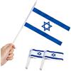 Anley Bandiera Israel Stick, ANLEY Israeli 5x8 pollici (12 X 20cm) Mini bandiera portatile con asta solida bianca da 12 (30 cm) - Colore vivido e resistente allo sbiadimento - 5 x 8 pollici