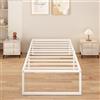 Yicensen Letto Singolo 80x190 cm con Struttura Metallica e Doghe in Acciaio