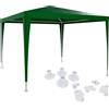 cecaro group Gazebo Pieghevole 3x3 Metri Verde - Struttura in Metallo con Telo Impermeabile | Facile da Montare - Ideale per Esterni, Feste, Mercatini ed Eventi