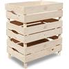 Habau Set di 3 scatole portaoggetti, Abete Hemlock, Naturale, 45 x 30 x 19 cm