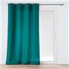 Douceur d'Intérieur, Tenda con occhielli (140 x 280 cm) Soline Blu Pavone, Poliestere Tinta unita