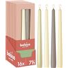 Bolsius Candele Coniche Lisce - Set da 16 - Pillow Talk - Candele Decorative per la Casa - Lunga Durata - Inodori - Cera Naturale di Origine Vegetale - Senza Olio di Palma