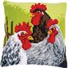 VERVACO Kit Cuscino Punto Croce GALLO E GALLINE Set Ricamo Principianti Cuscini Gobelin Decorativi ca. 40 x 40 cm Accessori Per Lavoretti Creativi DIY Casa Decor Hobby Adulti Cross Stitch