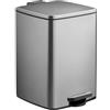 Relaxdays Pattumiera a Pedale da Cucina, Cestino Rifiuti da 20 L, Cestello Interno Rimovibile, Sacchetto, Ferro, Argento