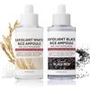 Gubuyi Peel Shot Glow Riso Duo, Fiala Peeling Riso Bianco/Nero, riso Bianco e Nero Come Esfoliante, Idratante e Rassodante, duo Illuminante WhiteRice & BlackRice, Pulizia dei Pori, Idratante