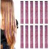 Dalababa 12 Pezzi Extension Capelli Colorati per Bambini, Extension Clip in Glitter Hair Tinsel, Sintetiche Colorate Ciocche Capelli per Ragazze Donne Festival Feste