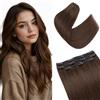 S-noilite Extension Capelli Veri Clip, 3 Pezzi 11 Clips Extensions Capello Veri, 100% Vergine Extension di Capelli Umani, 73g Un Pezzo Naturali Extensions Capello Umani, 40CM Marrone Scuro #2R