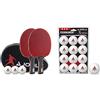 JOOLA Set da Tennis da Tavolo Duo PRO, 2 Racchette da Ping-Pong + 3 Palline + 1 Borsa Portatile, Rosso/Nero, 6 Parti & 44322 Unisex - 40+ Palline da ping pong, colore bianco, taglia unica