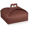 casaesport Porta Paste Torte elegante cm. 19 x 19 h. 7 per alimenti Scatole in Cartone Trasportare Dolci torte pasticceria, pastine, salatini take away LINO MARRONE 19x19 (10)