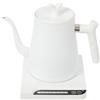 Sengfwin Mini bollitore elettrico in acciaio inox, spegnimento automatico per caffè, collo di cigno, con regolazione della temperatura, 1000 W, 1 l (bianco)