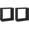 vidaXL Mensole Parete a Cubo 2 pz Nere 30x15x30 cm
