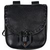 Mythrojan Marsupio in pelle vichinga, accessori per costumi medievali e rinascimentali, marsupio LARP - portamonete Cosplay - antico portamonete vintage, nero, 8"×7" (20.3cm×17.5cm), Pochette in pelle